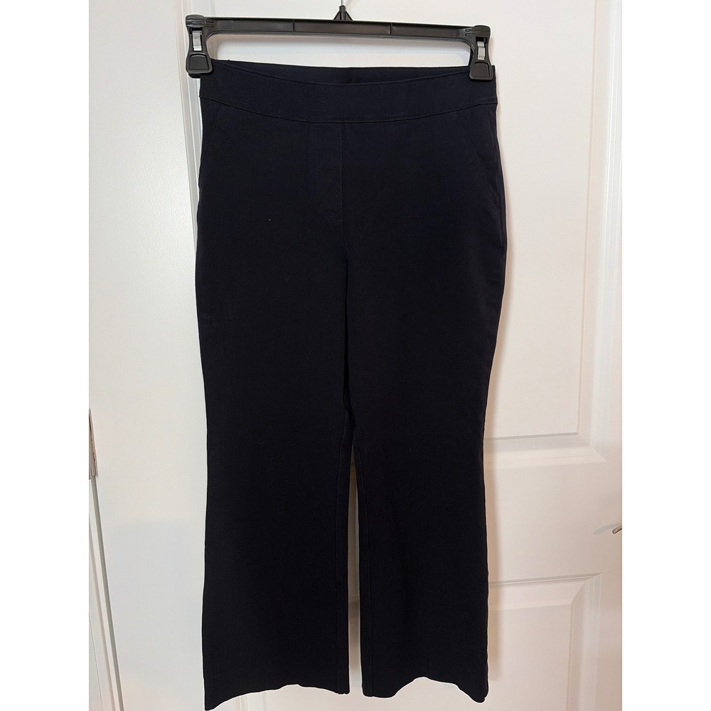 Spanx The Perfect Pant Navy‎ Blue Kick Flare Petite Small High Rise Pull On